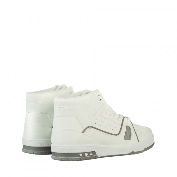 Ανδρικά αθλητικά παπούτσια λευκά από οικολογικό δέρμα  Lionari, 4 - Kalapod.gr